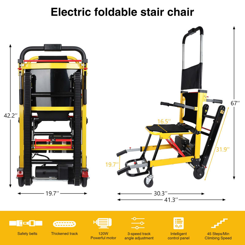 LINKEWODE Electric Stair Climbing Wheelchair, Portable Electric Chair
